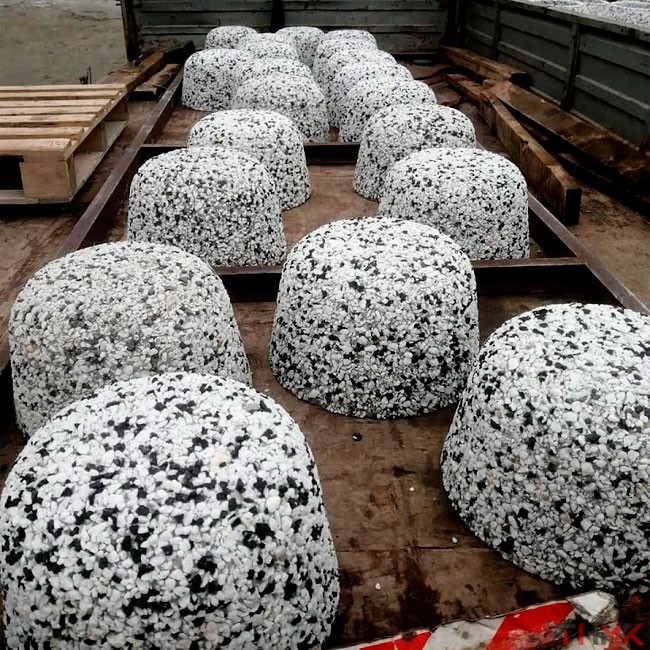 Полусфера бетонная белая 400х300